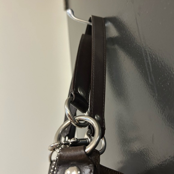 Coach Brown and Tan Signature Shoulder Bag - Picture 10 of 16